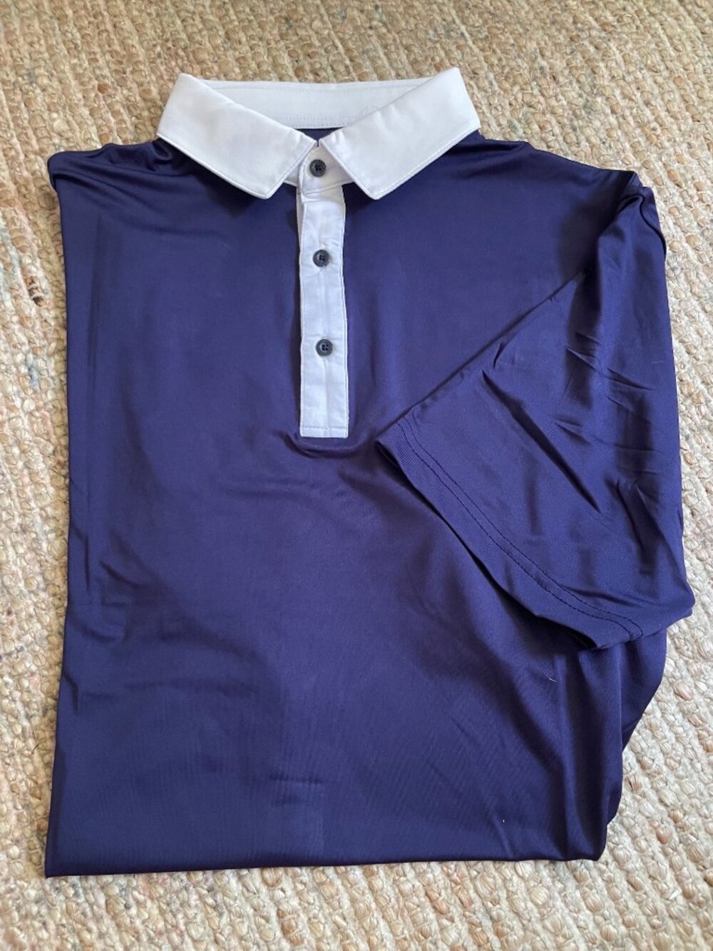 HEAD Golf Performance Polo Shirt Men's Medium Evening Blue White Wicking NWT